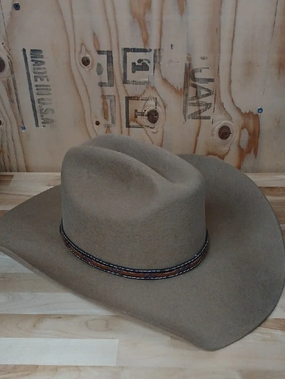 Justin Classic Men's Wool Tan Light Brown Cowboy Hat